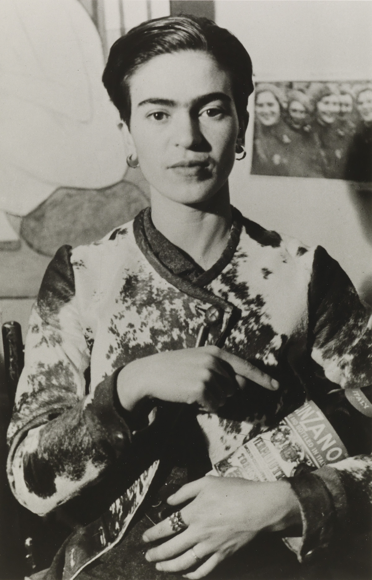 LUCIENNE BLOCH (1909-1999) Frida Kahlo with Cinzano bottle.
